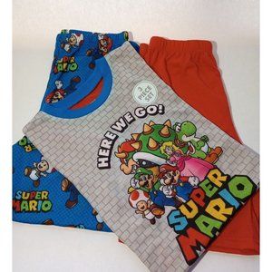Super Mario and Characters 'Here We Go' Boy's (3-Piece Pajama Set) Bright blue